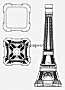 750ml Eiffel-torony üvegpalack